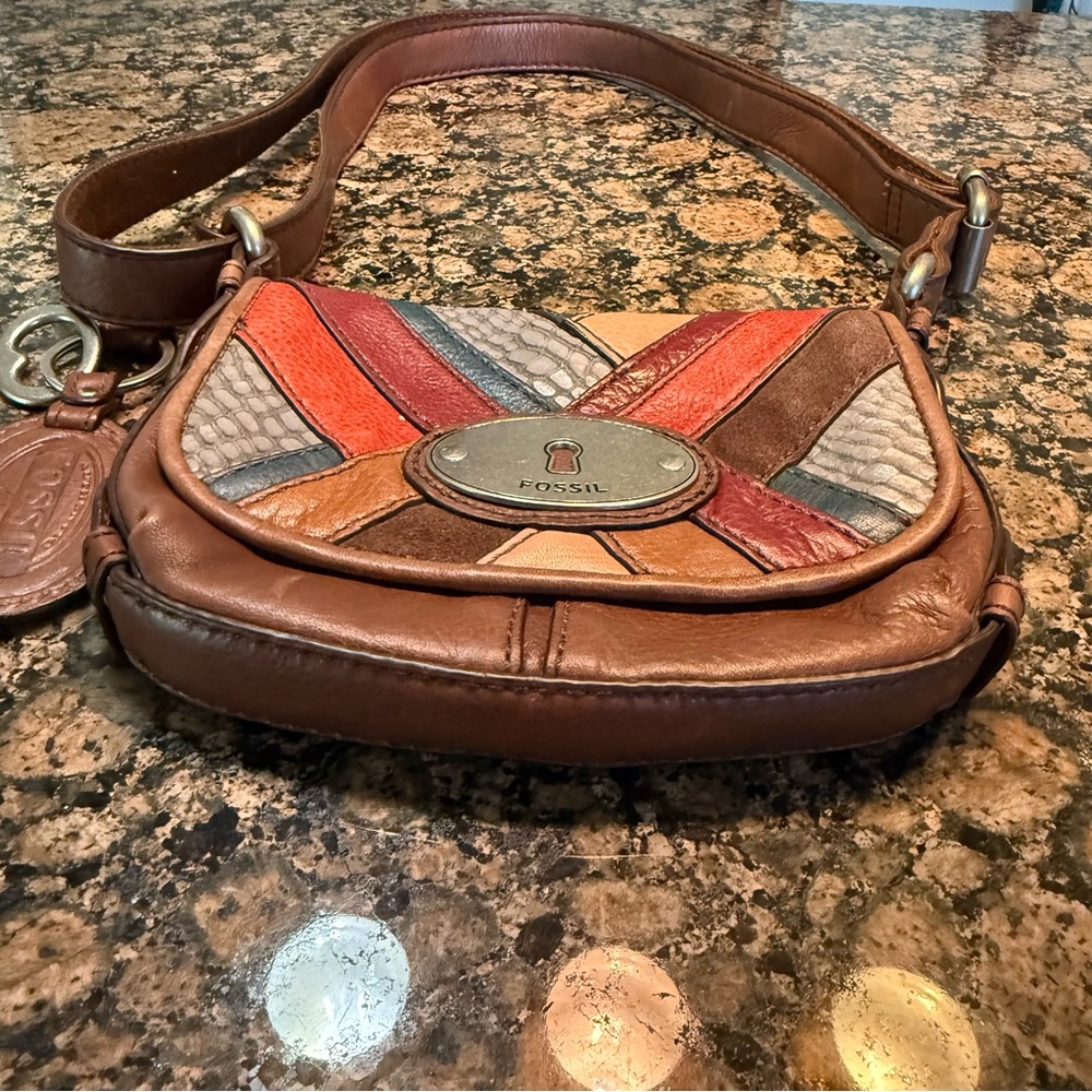 Fossil Women's Multicolor Patchwork Leather Bag - image 6